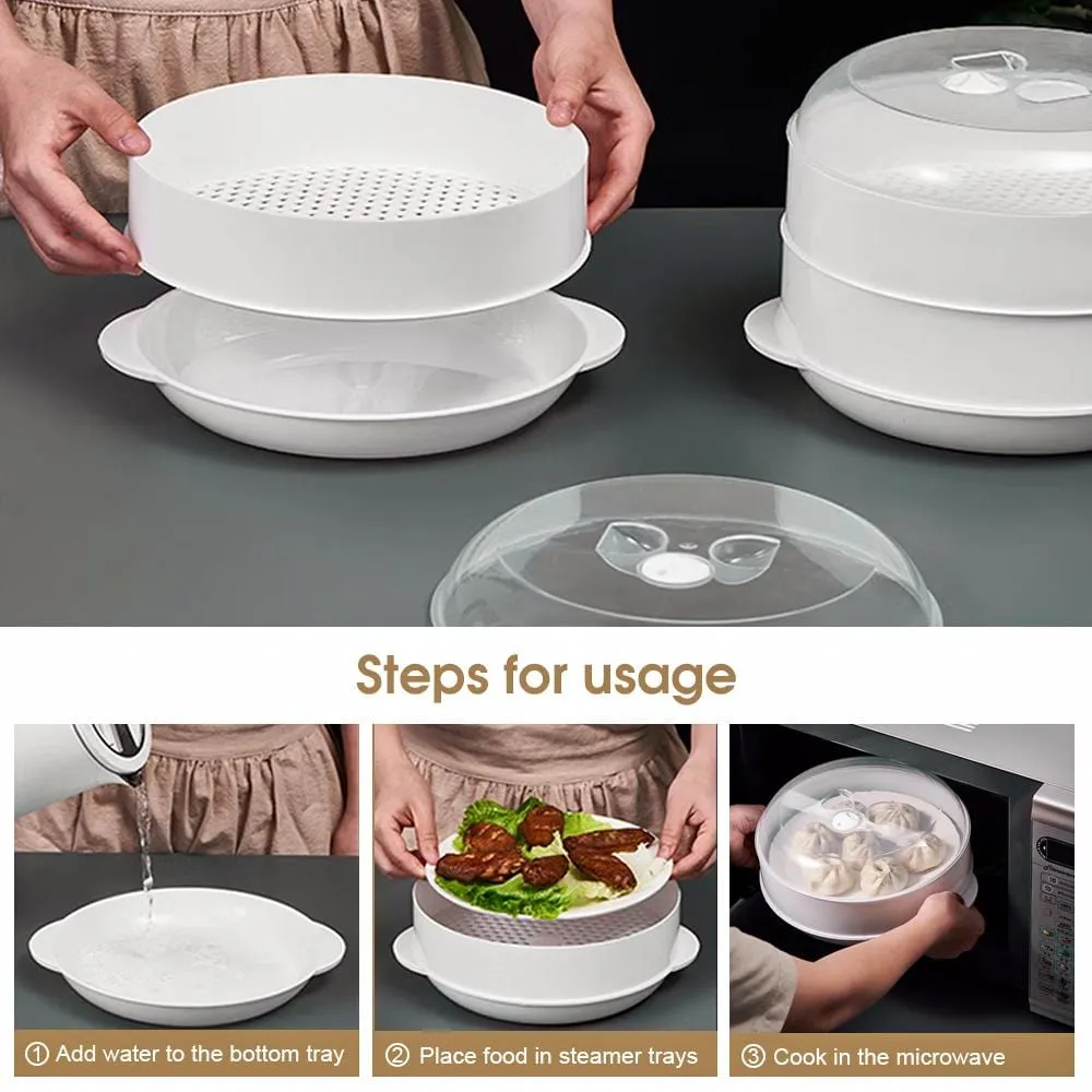 2-Tier Microwave Steamer | Multi-Function Cooking