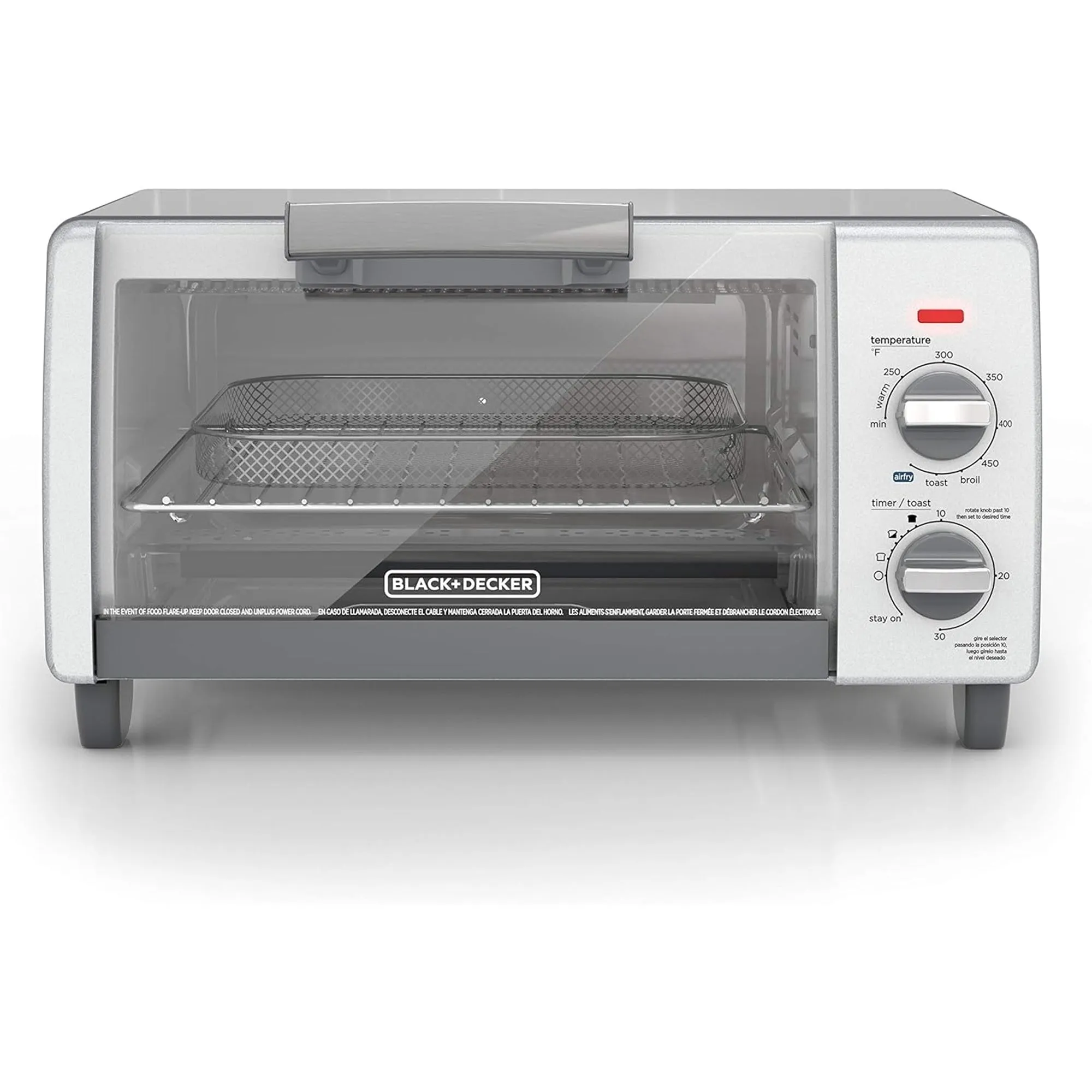 BLACK DECKER Crisp N Bake Air Fryer 4 Slice Toaster Pizza Oven, Gray (For Parts)