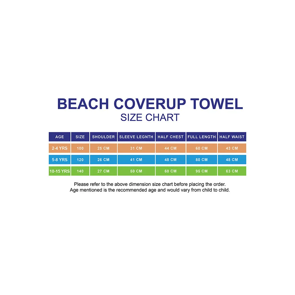 Blue Dino Lightweight Microfiber Hooded Swim Poncho/ Beach Coverup Towel For Kids.