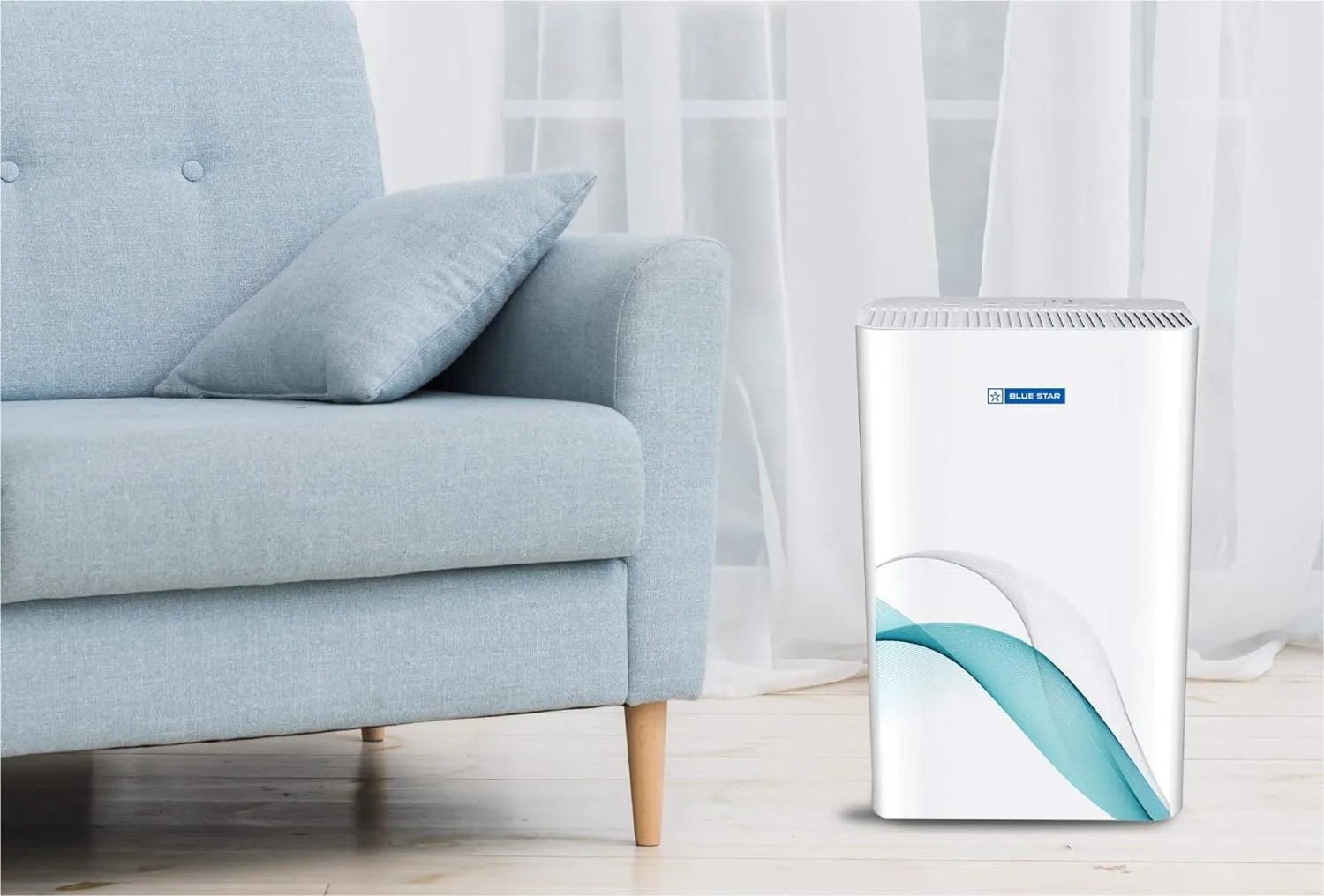 Blue Star Air Purifier BS-AP300DAI with UV Based Microbe DeActive  Technology|HEPA Filter|Active Carbon|Ionizer|CADR 444 CMH|300 Sq.Ft Coverage Area