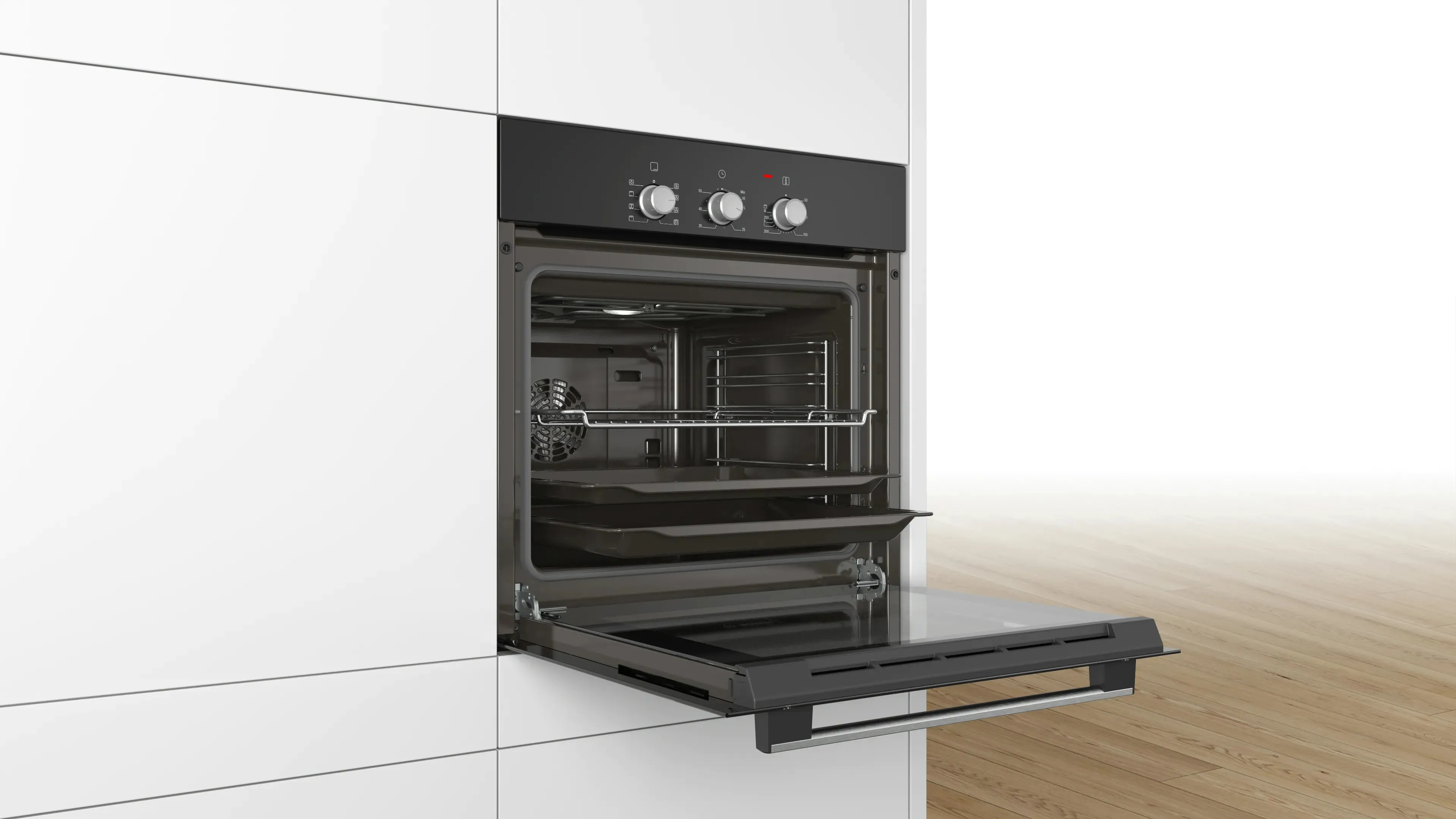 Bosch HBF031BA0I Serie 2 66L Built-In Oven (Black, EcoClean, Fast Preheat, 5 Cooking Modes)