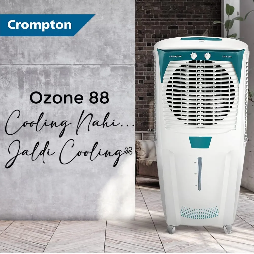 Crompton Ozone 88 Litres Desert Air Cooler (4 Way Air Deflection, ACGC-DAC881, White)
