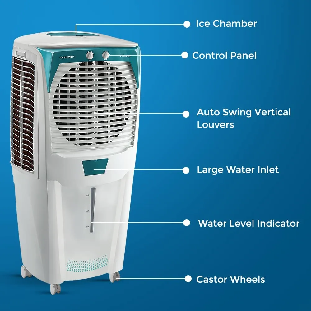 Crompton Ozone 88 Litres Desert Air Cooler (4 Way Air Deflection, ACGC-DAC881, White)