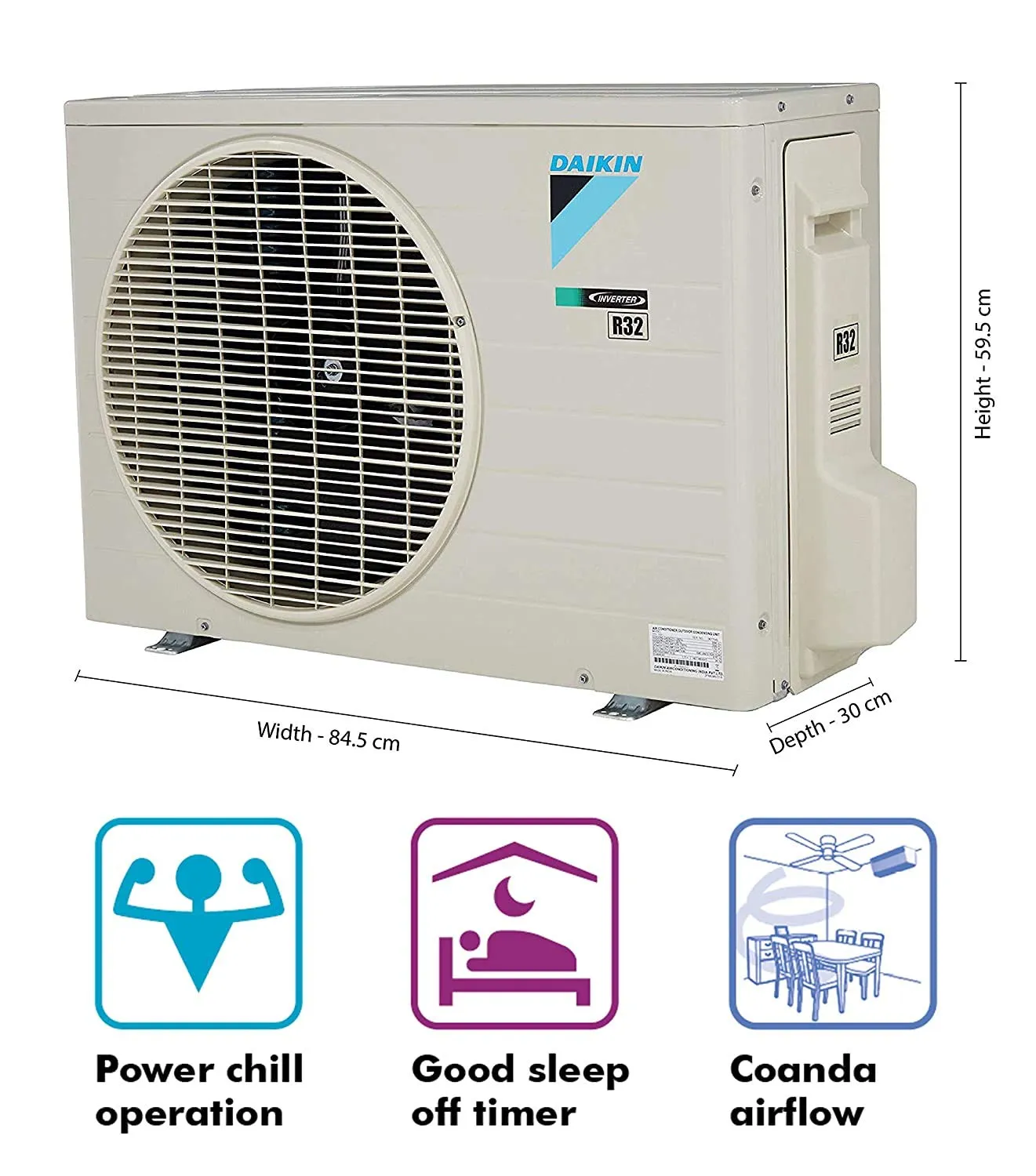 Daikin FTKM50UV16VA 1.5 Ton 5 Star Inverter Split AC | Copper Condenser | Dew Clean Technology | 3D Coanda Airflow | PM2.5 Filter