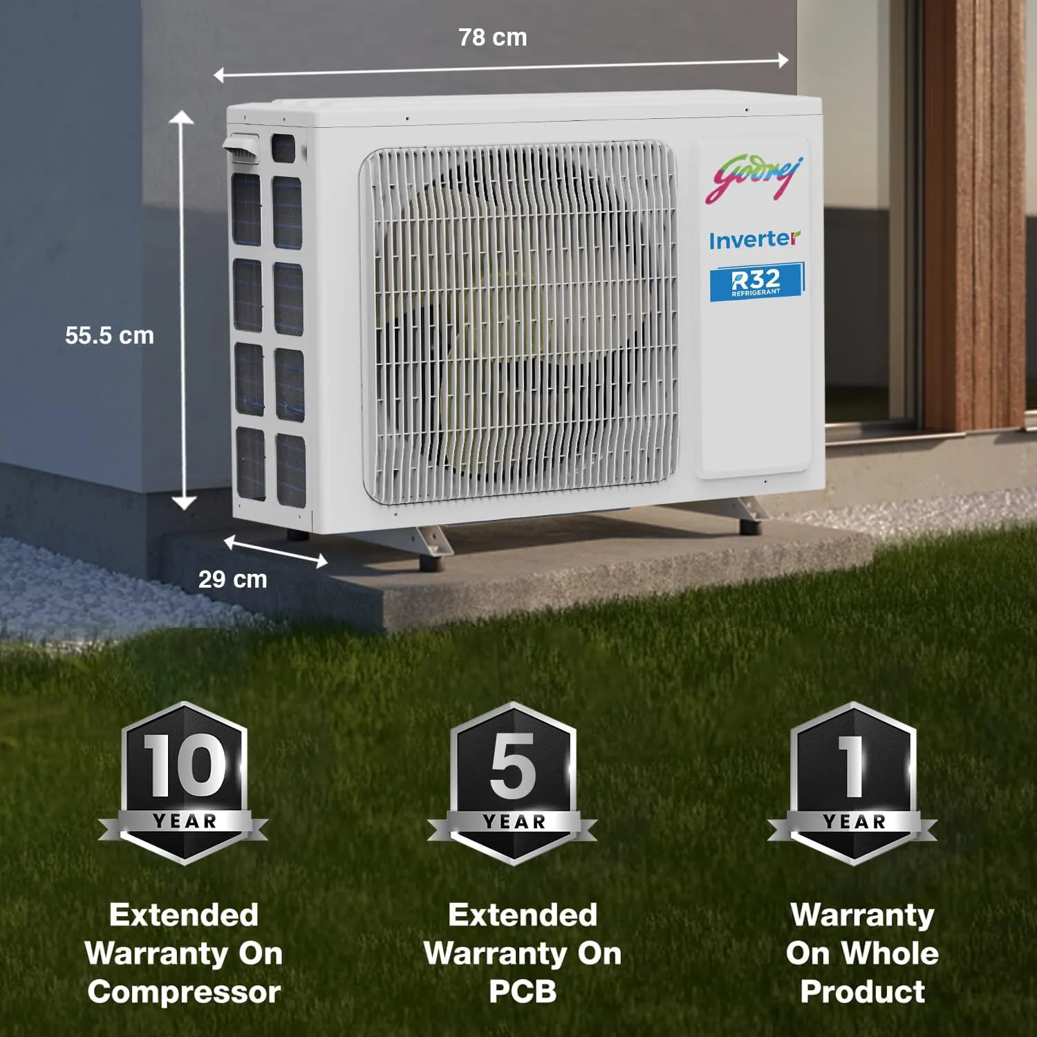 Godrej 1.5 Ton 5 Star Inverter Split AC (SIC 18ITC5-WZS, 2025 Model) – Copper Condenser, Anti-Viral Filter, R32 Refrigerant, White