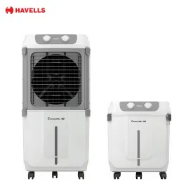 Havells 2-in-1 Convertible 80 L Desert Air Cooler for room| Dual functionality & easy storing| Can be used as side table| 5 Leaf Metal Blade Fan| Powerful Air-Delivery| Bacteria shield honeycomb pads GHRACCCE185