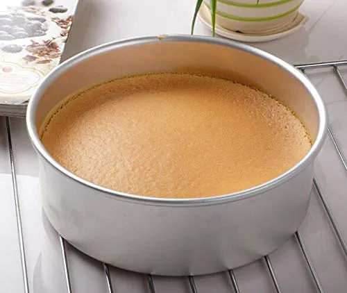 HAZEL Aluminium Round Shape Cake Mould, Silver, Large