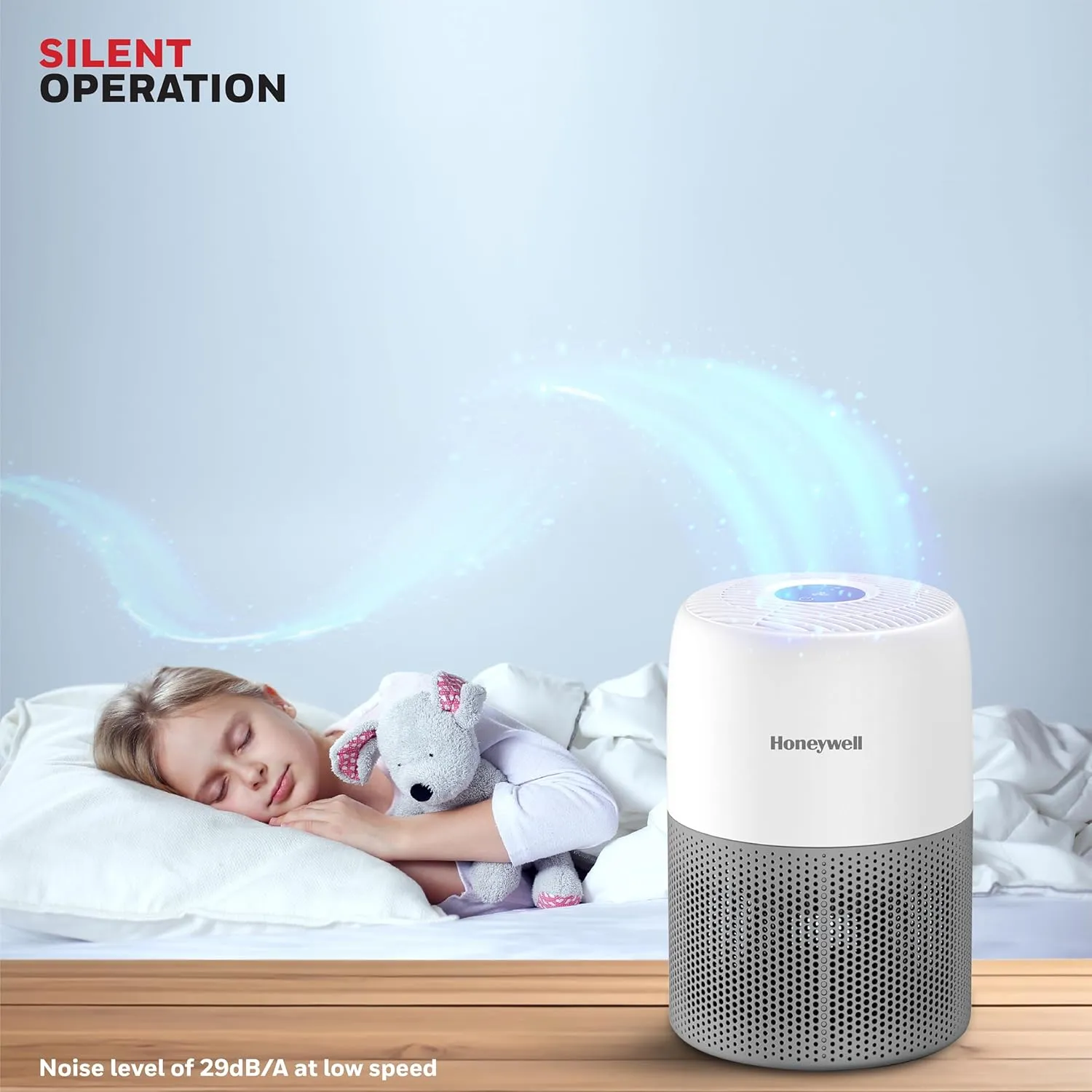 Honeywell Air touch V1 Air Purifier for Home & Office, 3-in-1 filter - Pre-Filter, H13 HEPA Filter, Activated Carbon Filter, Removes 99.97% Pollutants, Allergens, Pet Danger, Smoke, Dust & Pollens