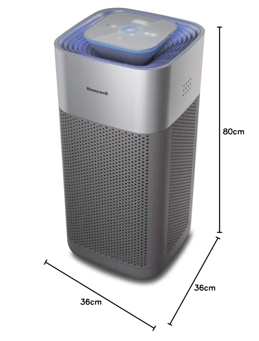 Honeywell Air Touch X3 Air Purifier (Silver) | H12 HEPA Filter, 600 CADR, PM2.5 Indicator, Wi-Fi App Control, 3D Airflow for Large Rooms
