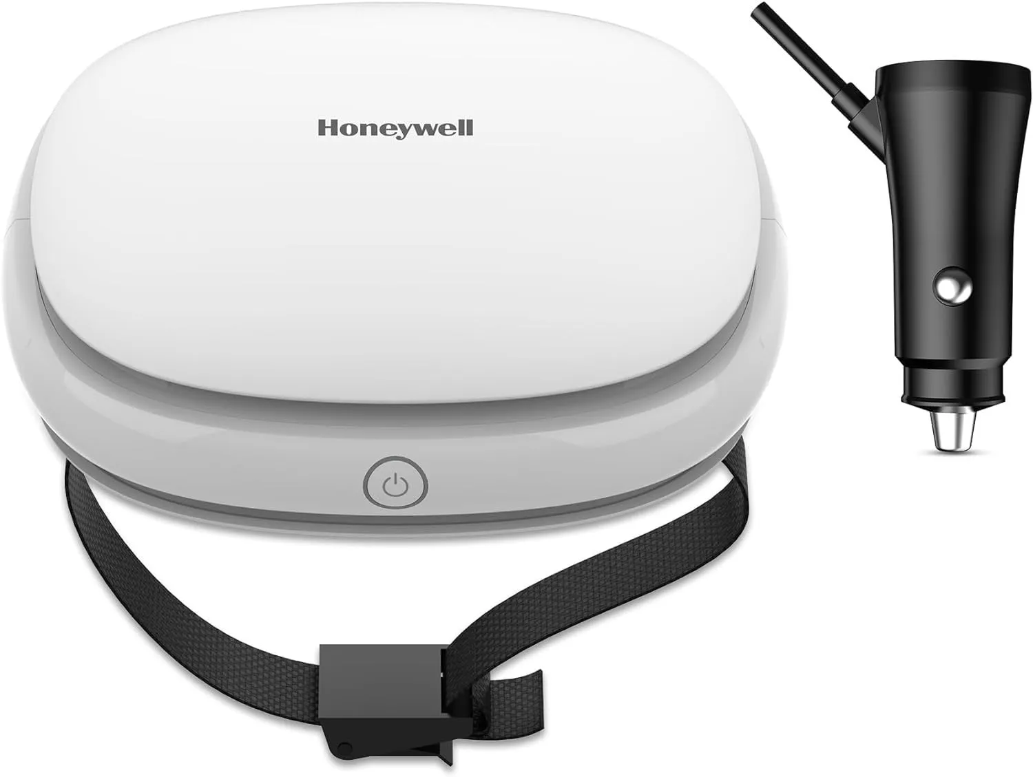 Honeywell Move Pure3 Car Air Purifier – HEPA H12 Filter, Ionizer, Odour Removal, 3 USB Ports, CADR 24 m³/h – White
