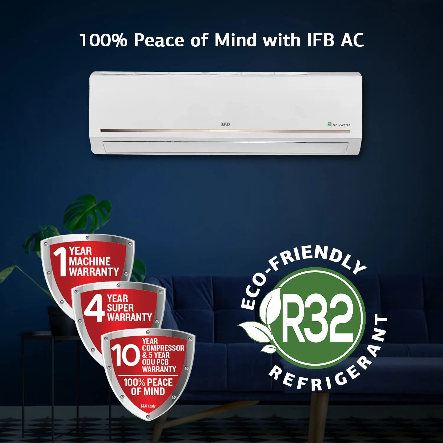 IFB CI1831G223G5 FastCool Convertible 8-in-1 Cooling,  1.5 Ton 3 Star Inverter Split AC, Smart Ready, 7 Stage Air Treatment, Ivory Matte ( HD Copper Condenser)