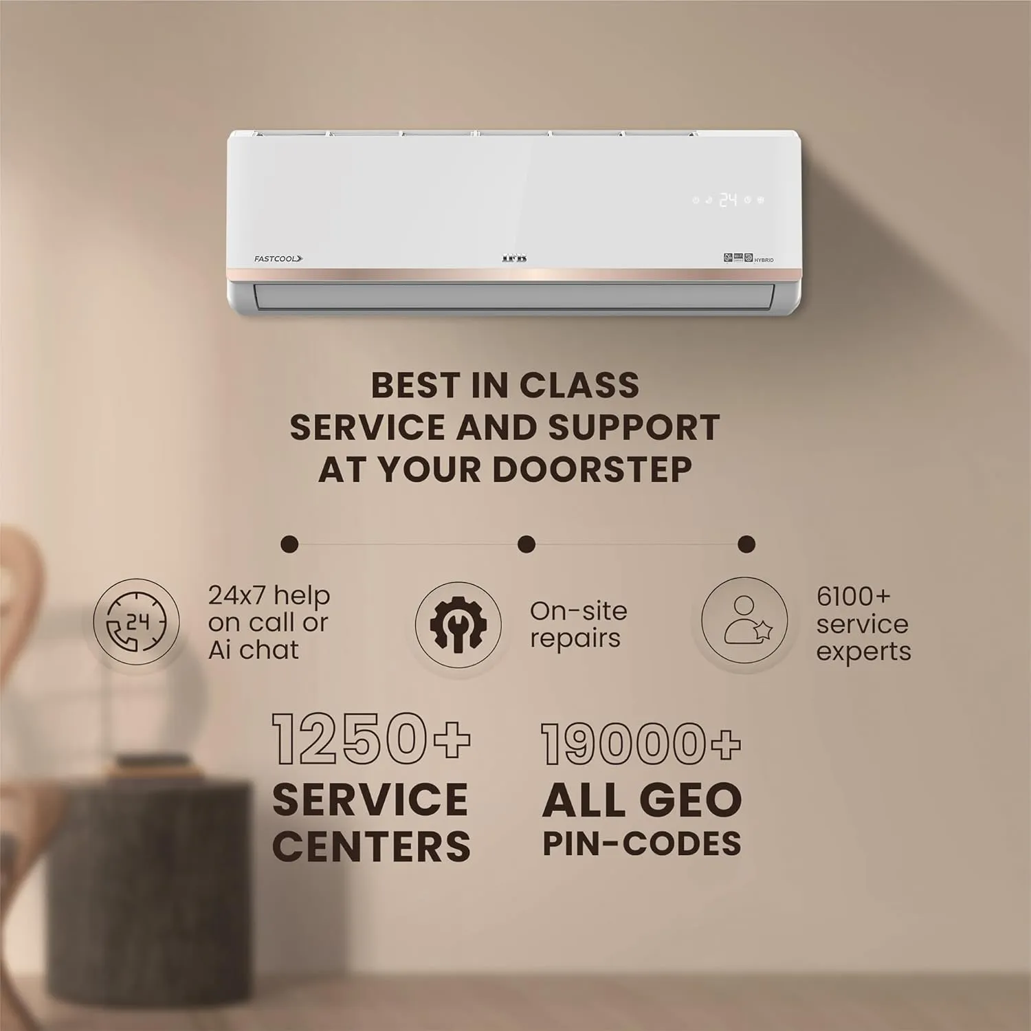 IFB CI223GN32RGN1 2 Ton 3 Star Split AC (2025 Model) | Gold Pro Series | Hybrid Cooling | AI Powered | 4-Way Swing | Self-Clean | Copper Condenser | Works up to 55°C
