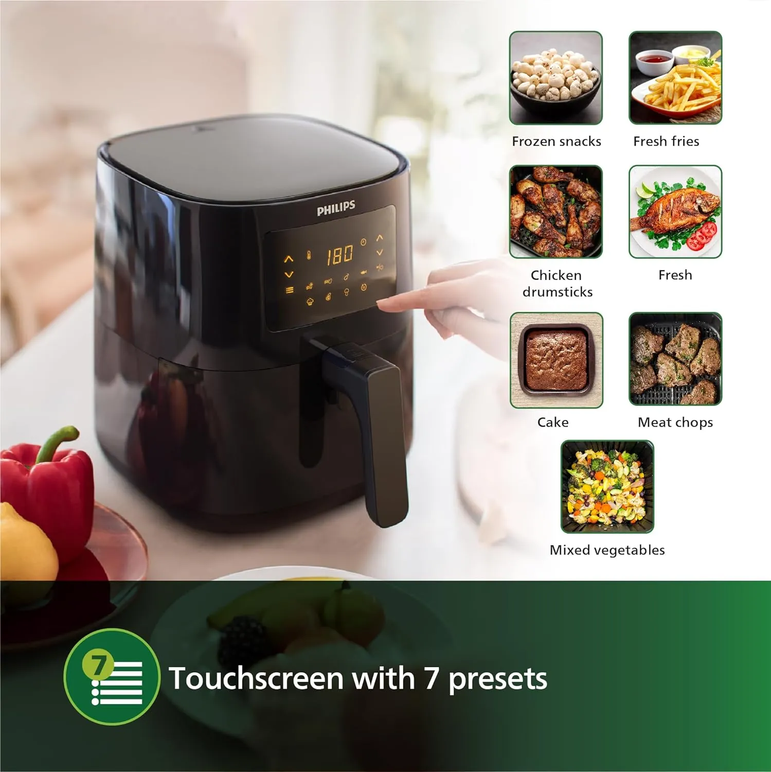 Philips Air Fryer HD9270/70 ( Grey ) with Rapid Technology 6.2L