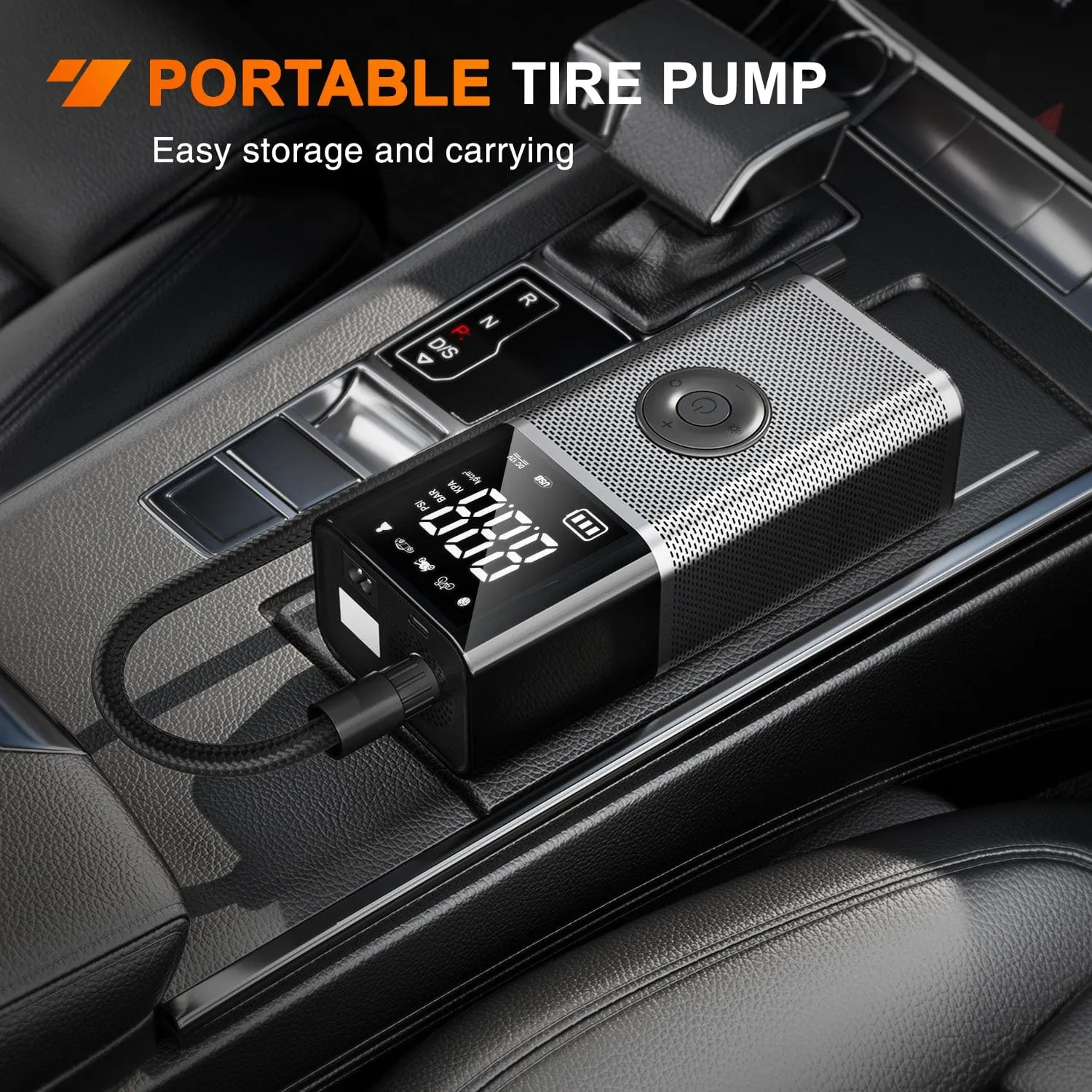 Tire Inflator Portable Air Compressor Rechargeable 12VDC 150PSI Cordless Battery Cigarette Powered